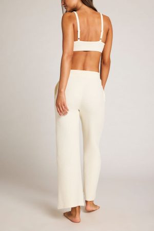 Waffle Knit Cropped Track Pant
